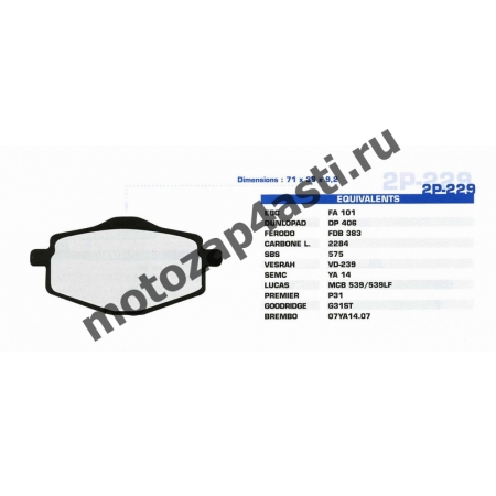 Колодки тормозные ST004 (Nissin 2p-229, EBC FA101)